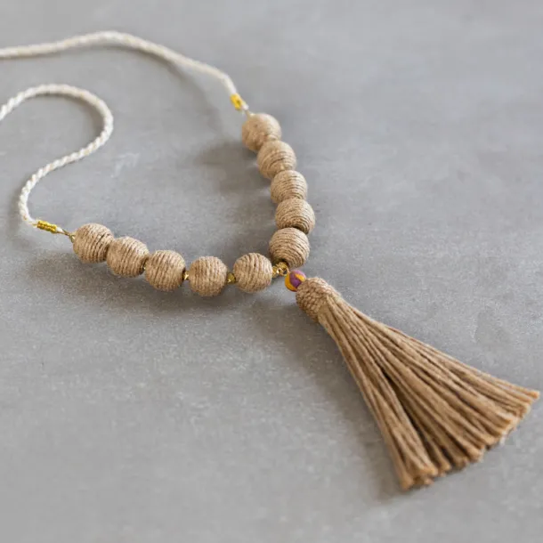 Aaloka Beaded Tassel Necklace