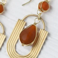 Adi Retro U-Shaped Drop Earrings
