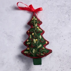 Adorned Christmas Tree Embroidered Ornament