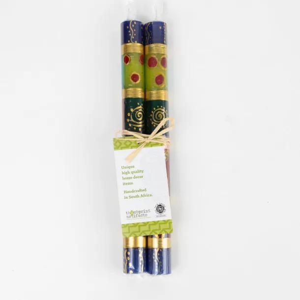 African Mineral Painted Taper Candles
