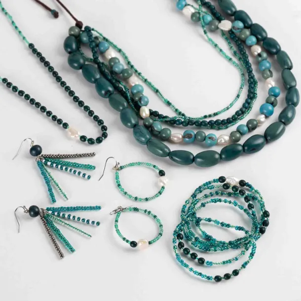 Alba Five Strand Seed & Pearl Necklace