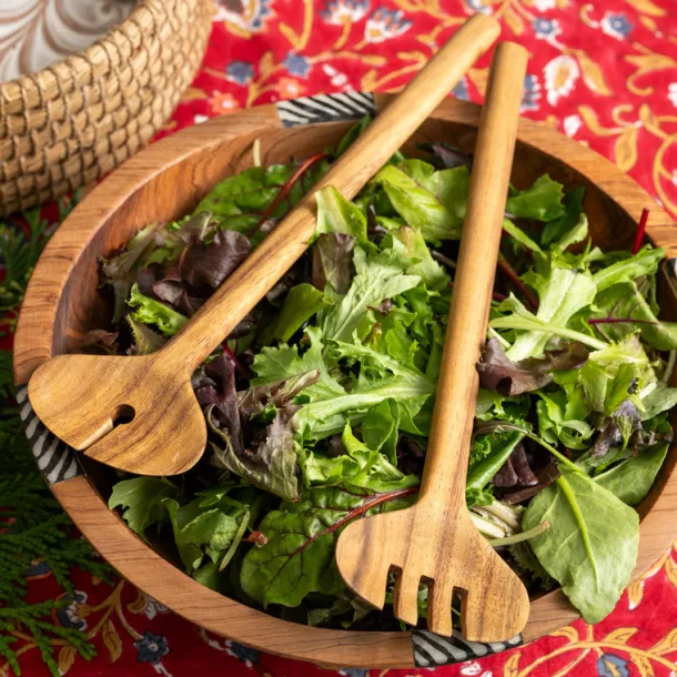 Albesia Wood Salad Servers