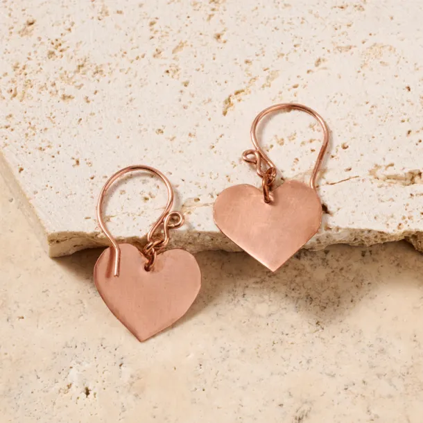 Alma Copper Heart Earrings