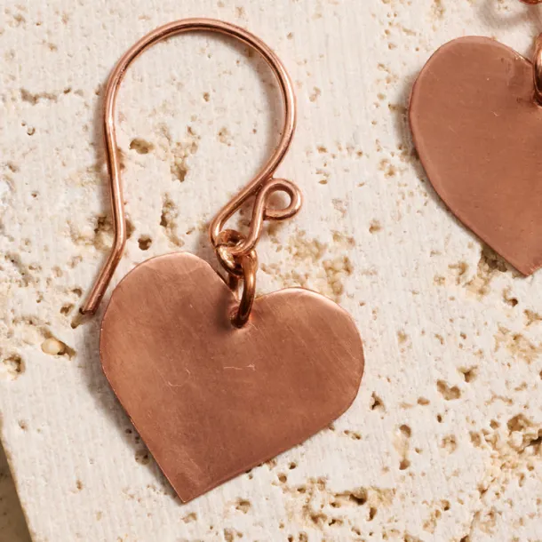 Alma Copper Heart Earrings