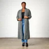 Alpaca Wool Duster Cardigan - Gray