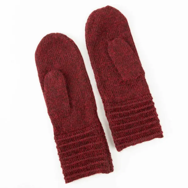 Alpaca Wool Mittens - Cherry