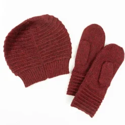 Alpaca Wool Mittens - Cherry