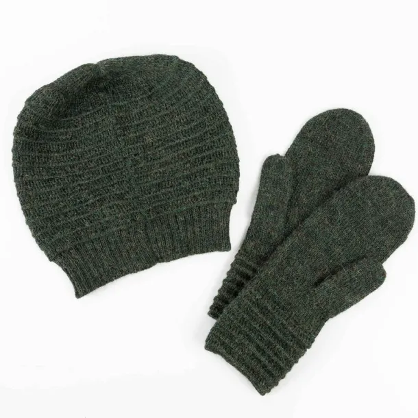 Alpaca Wool Mittens - Forest