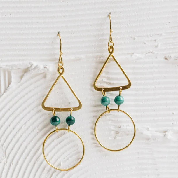 Anika Malachite Gem Drop Earrings