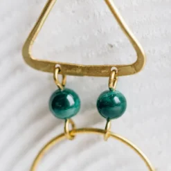Anika Malachite Gem Drop Earrings