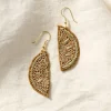 Anjali Beaded Orange Slice Drop Earrings