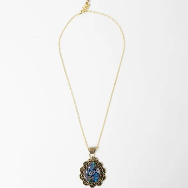 Anya Brass Teardrop Pendant Necklace