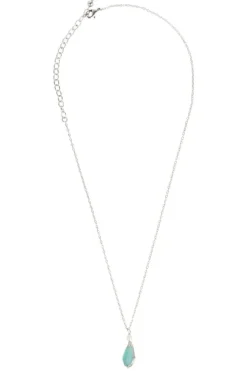 Aqua Pearl Silver Pendant Necklace