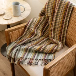 Arama Fringed Silk and Banana Fiber Throw