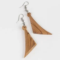 Ashriea Olive Wood Drop Earrings