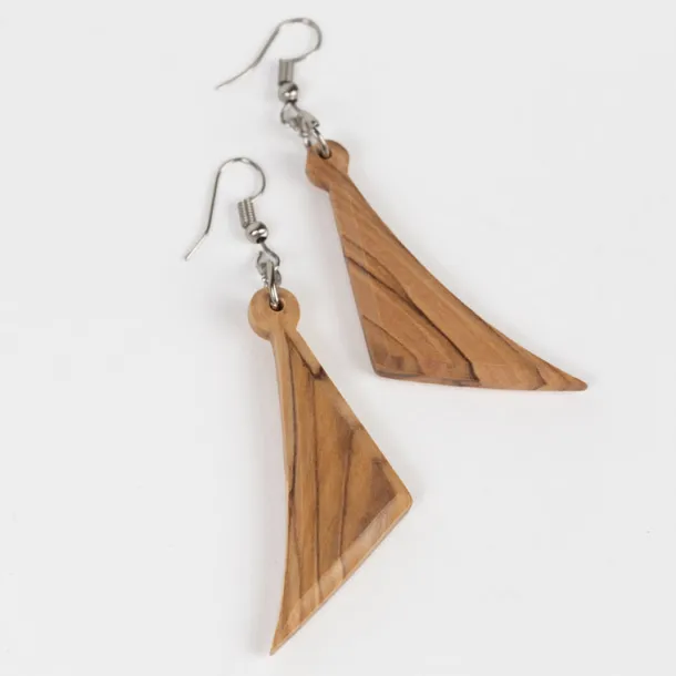 Ashriea Olive Wood Drop Earrings