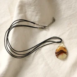 Aylen Fused Glass Teardrop Pendant Necklace