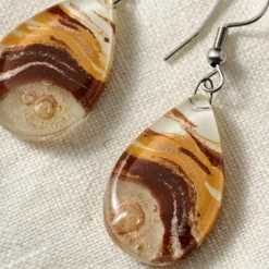 Aylen Fused Glass Teardrop Earrings