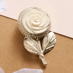 Bagaica Rose Carved Bone Pin