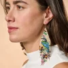 Beaded Bird Fringe Earrings
