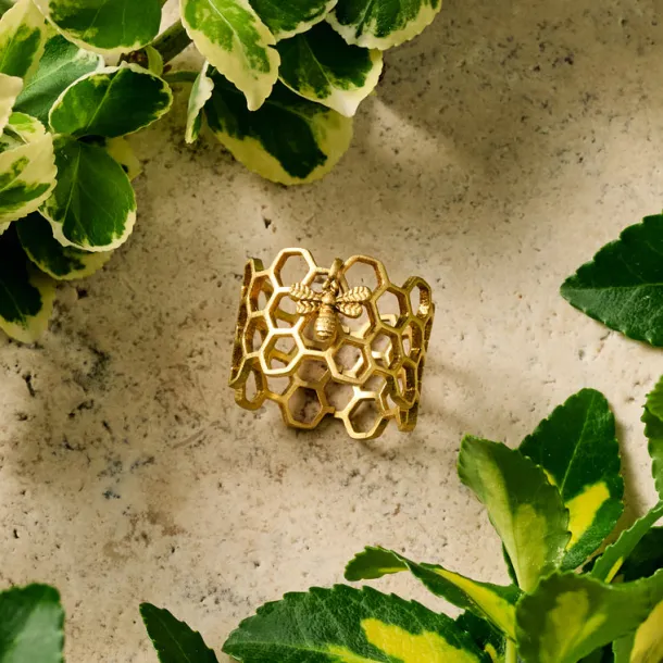 Bee Charmed Honeycomb Ring