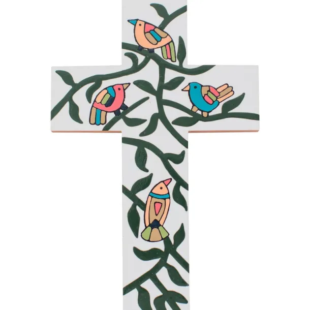 Birdsong Painted Cross