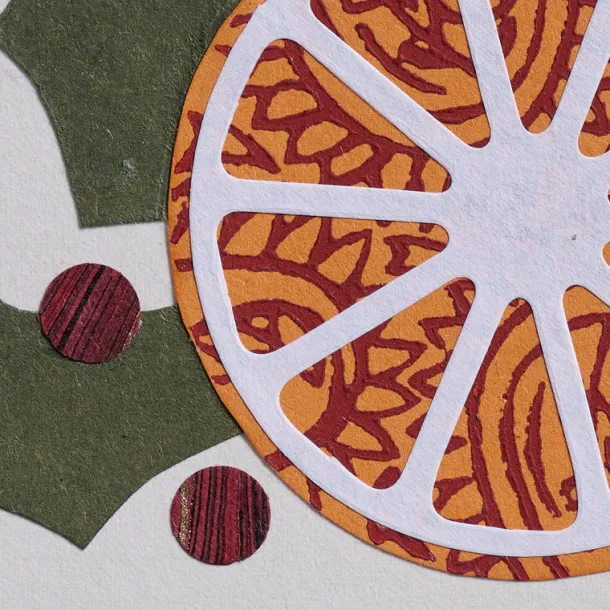 Block Print Orange Slice Card