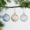 Blown Glass Ball Ornament - Set of 3