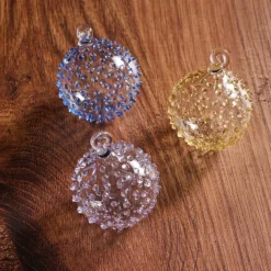Blown Glass Ball Ornament - Set of 3