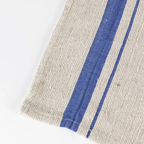 Blue Tan Wide Stripe Tea Towel Set - Set of Three
