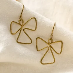 Brass Abstract Drop Earrings