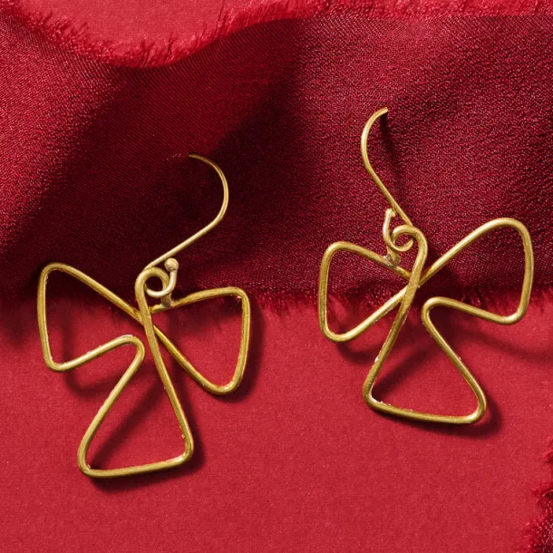 Brass Abstract Drop Earrings