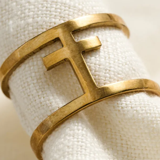 Brass Bombshell Cross Ring