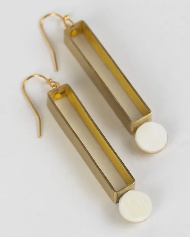 Brass Exclamation Point Earrings
