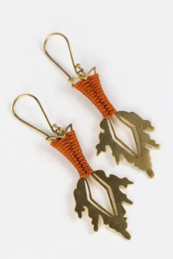 Brass Fire Spear Earrings