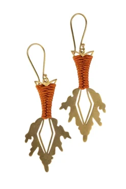 Brass Fire Spear Earrings