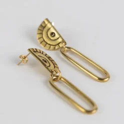 Brass Miduara Drop Earrings