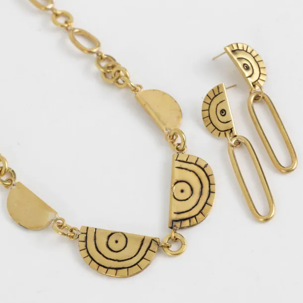 Brass Miduara Matinee Necklace