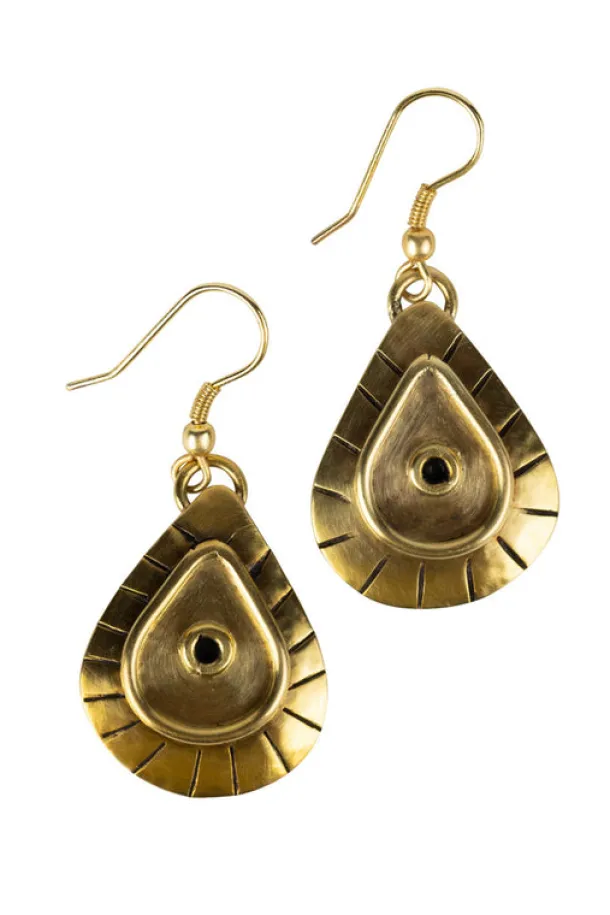 Brass Mvua Drop Earrings