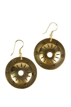 Brass Shield Earrings