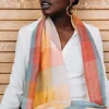 Bright Plaid Wool Scarf