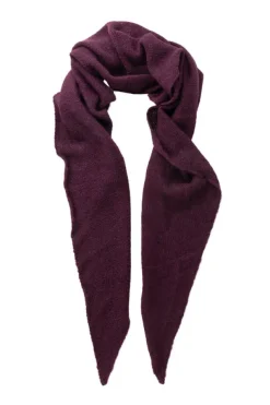 Burgundy Alpaca Triangle Shawl