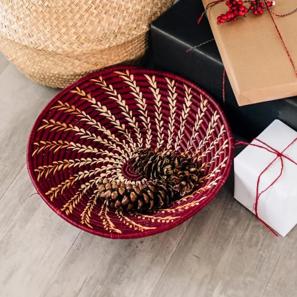 Burgundy Twist Basket