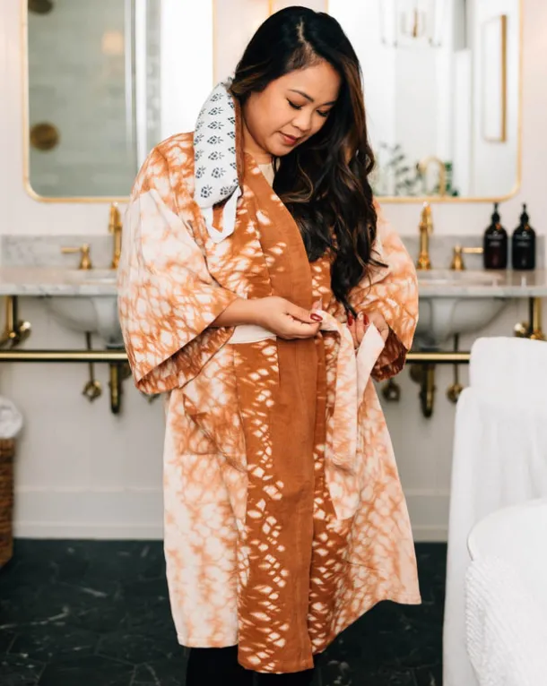 Caramel Tie Dye Robe