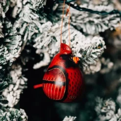 Cardinal Gourd Ornament