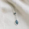 Celestial Silver Marquise Pendant Necklace