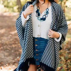 Chevron Stripe Poncho