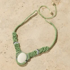 Chhaya Macrame and Bone Necklace