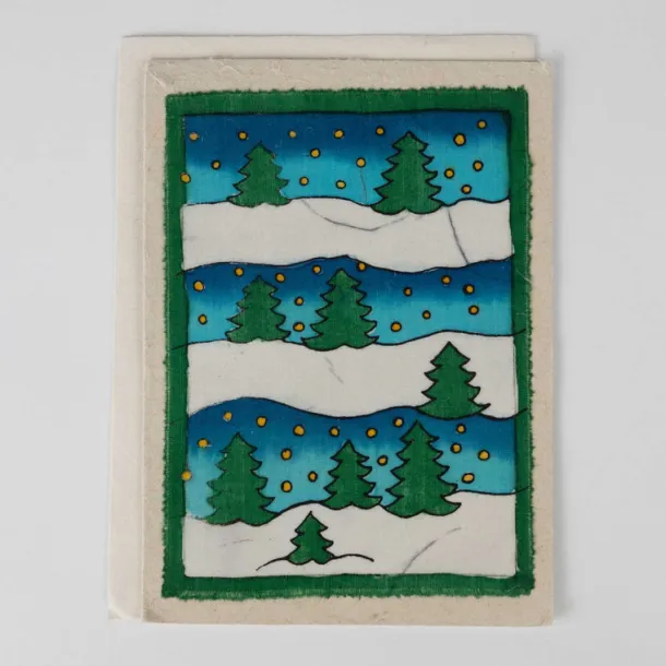 Christmas Cards - Nativity & Trees - Set of 4
