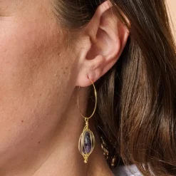 Clarity Amethyst Hoop Earrings